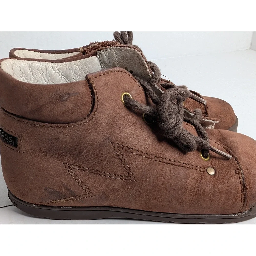 Boompa Toddler Brown Suede Lace Up Shoes Boots Made In Spain Size 7.5